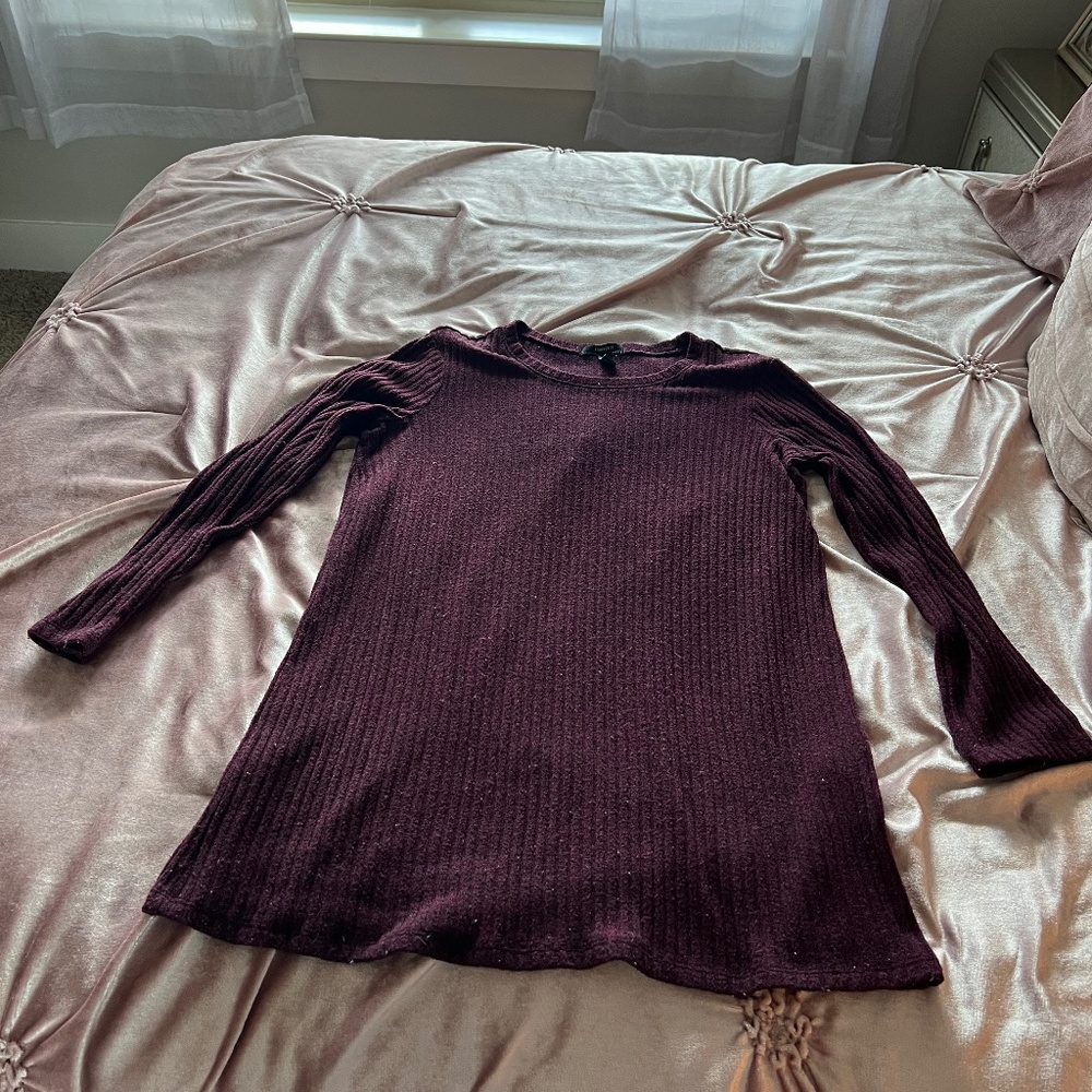 Forever 21 Ribbed Burgundy Sweater